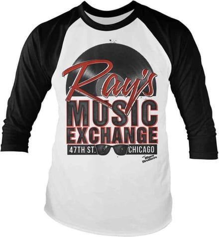 The Blues Brothers Raglan top -S- Ray's Music Exchange Wit/Zwart