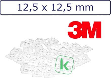 PRO-TIE® - 3M Plakzadels 12,5 x 12,5 mm Wit naturel (Zak 100 stuks)