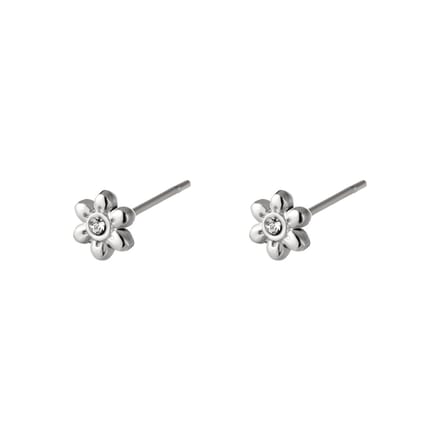 Oorknop Bloem - Zilver - RVS