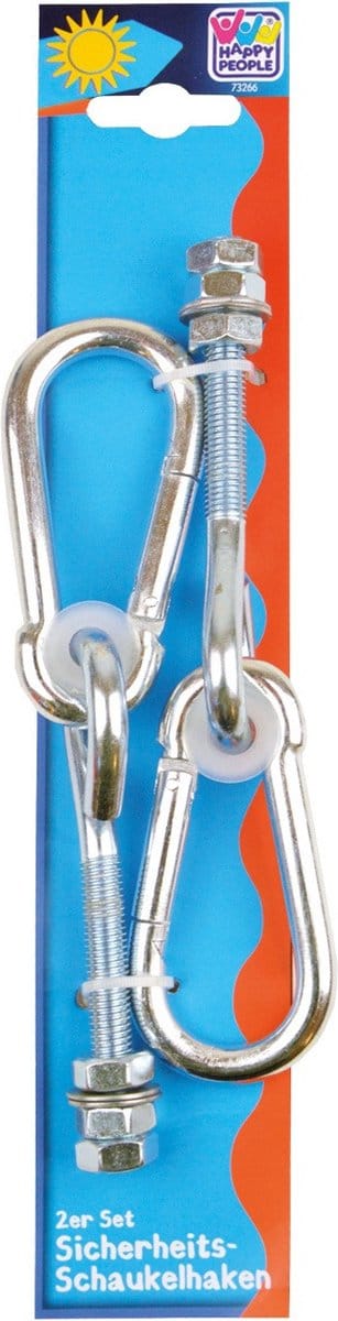Schommelhaken Met Schroefdraad en Karabijnhaak - 20 cm - 2 Haken