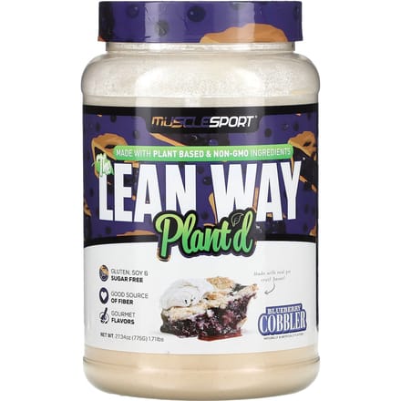 MuscleSport, Lean Whey, Planted, Blueberry Cobbler, 1,7 lb (775 gram)