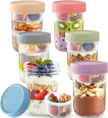 Overnight Oats Potjes - Mason Jar - Meusli Beker met Deksel