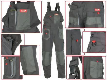 Tvardy Bib & brace - 11 zakken - verstelbare taille - reflecterend - maat S