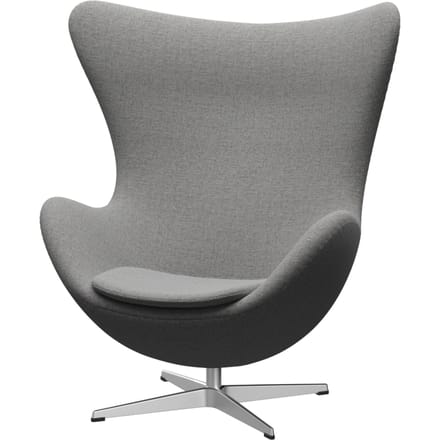 Fritz Hansen Het ei - ReWool 108 wol wit/natuur - aluminium