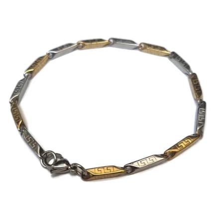 Rvs sieraden - Stalen Grieks motief schakelarmband - 22 cm armband man