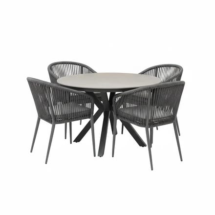 Lissabon Samantha dining tuinset 120xH75cm antraciet