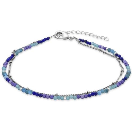 Luxenter Donkerblauw Kristal Gerhodineerd Enkelbandje - Miwa