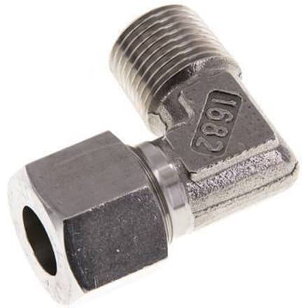 R 1/2'' Buitendraad x 14S RVS L-Fitting 90graden 630 Bar DIN 2353 - FL2E-MC-ST-012R-14-S