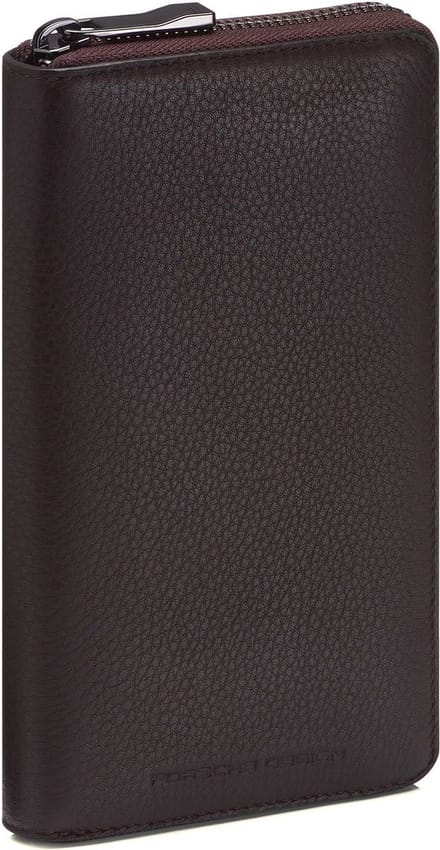PORSCHE DESIGN Leren Portemonnee Business Wallet 15 With Zip Dark Brown Bruine