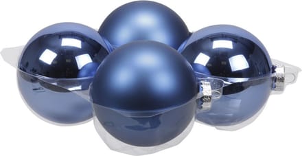 4x stuks kerstversiering kerstballen blauw (basic) van glas - 10 cm - mat/glans - Kerstboomversiering