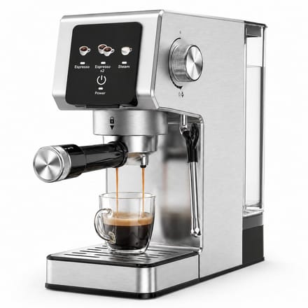 HOMCOM Touchscreen – Espressomachine – 1,2L – 20 bar-1350W-Stoompijp