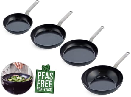 Greenpan Evolution Eco Koekenpannenset 4-delig - 20/24/28cm/28 Wok - Keramische Antikleeflaag - PFAS vrij