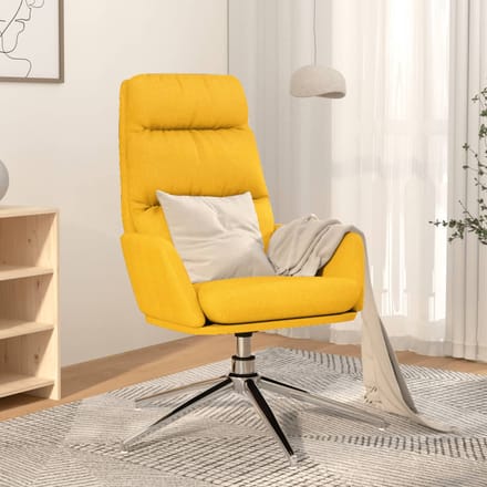 vidaXL - Relaxstoel - stof - mosterdgeel