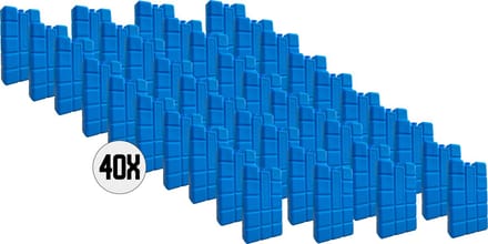 DULA Koelelementen voor koelbox - blauw - 40 stuks - 400 gram - 16x9x3,2cm