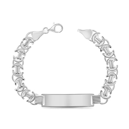 Juwelier Emo - Graveerarmband Platte Koningschakel plaat 11.3 mm - 22 cm - Zilver 925