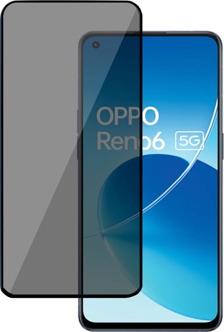 Privé Screenprotector geschikt voor OPPO Reno 6 - Privacy Beschermglas - Privacy Proteqt+
