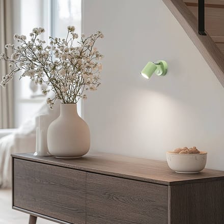 Luminex Wandspot Fun, lichtgroen, 14 cm hoog, verstelbaar, GU10