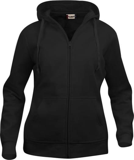Basic hoody full zip ds zwart l