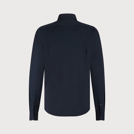 Overhemd Blue Industry donkerblauw effen stretch