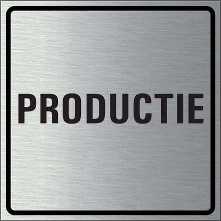 Productie bordje, geborsteld aluminium 150 x 150 mm