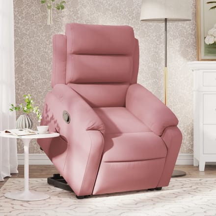 vidaXL - Sta-op-stoel - verstelbaar - fluweel - roze