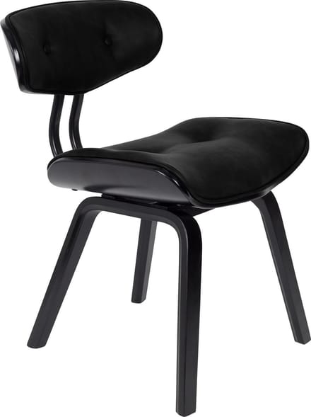 Dutchbone Blackwood Eetkamerstoel Zwart/ Kunstleer Zwart