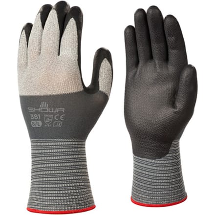 Handschoen Showa 381 grip nitril M grijs