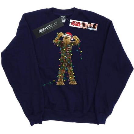 Star Wars Dames/Dames Chewbacca Kerstverlichting Sweatshirt (Marineblauw)