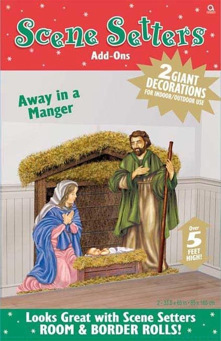 Scene Setter Muurposter Kerstmis Jozef, Maria en Kindje Jezus