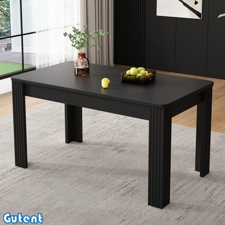 Gutent Eettafel-L117*B68*H75cm-Vierpoot Eettafel-Eiken -Zwart