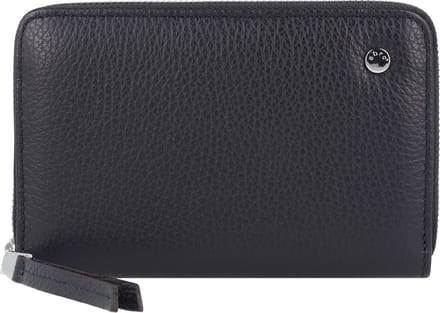 abro Leren Portemonnee Leather Adria Zip Wallet Navy Blauw