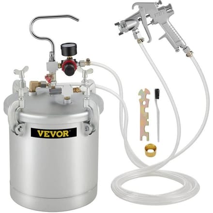 Pistolet à Peinture - VEVOR - 10L - Haute Pression - Métal Anti-Rouille - Professionnel gris