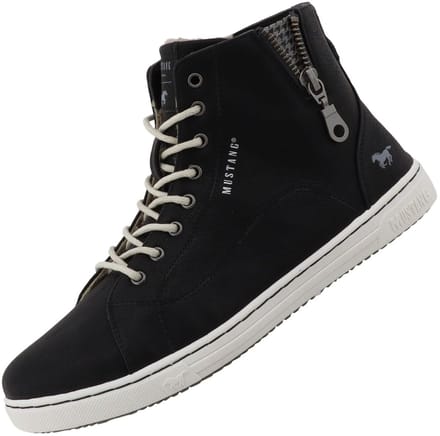 Mustang dames hoge sneaker zwart