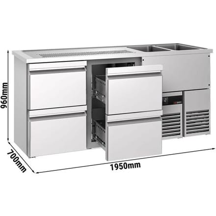 GGM Gastro Biertheke PREMIUM - 1950x700mm - mit 4 Schubladen