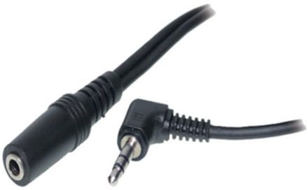 2,5mm Jack haaks (m) - 3,5mm Jack (v) adapter - 0,20 meter
