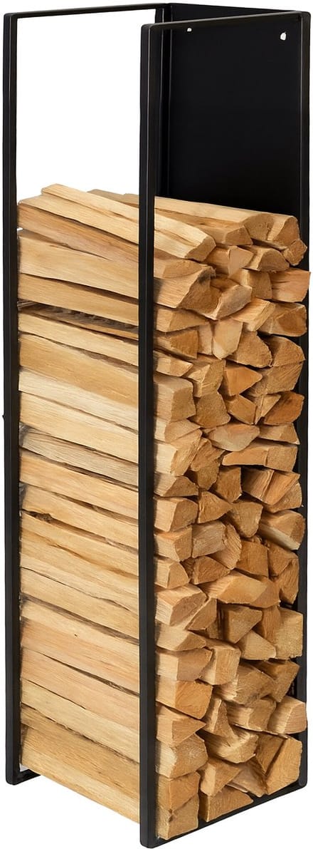 Brandhoutrek muur - 120 cm - haardhout - metaal