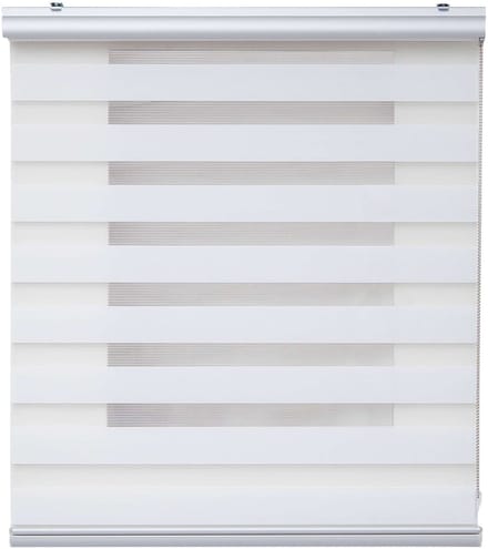 Storesdeco - Premium Duo rolgrodijn met aluminium afwerking Wit, 80x250 cm