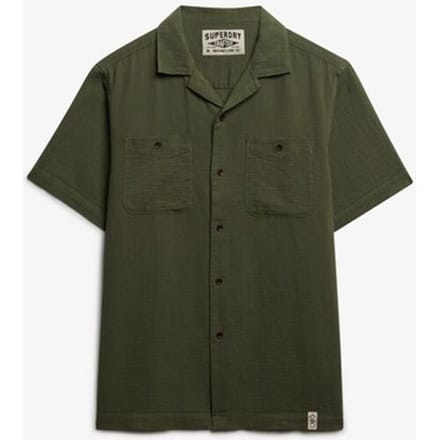 Superdry The Merchant Store - Gestructureerd Overhemd met Korte Mouwen Green Grootte: Xxxl