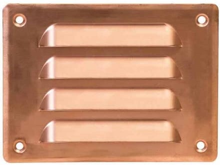 Metalen ventilatierooster vierkant 140x105 mm koper - MR14105Cu