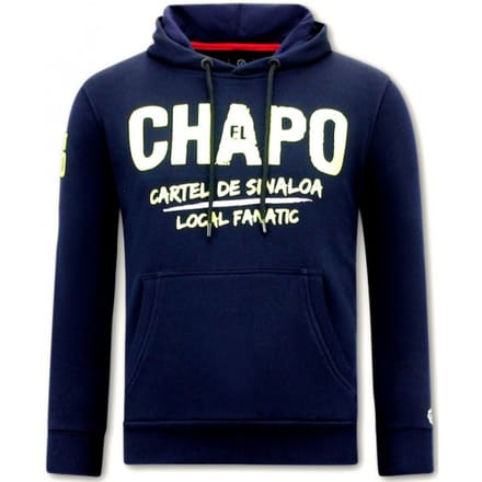 Hoodie Heren Print - El Chapo - Blauw / Navy