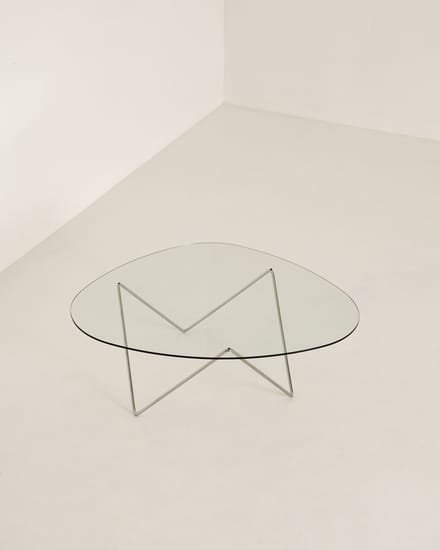 Gubi Pedrera salontafel - chroom - transparant glas
