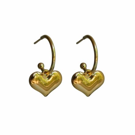 FlowJewels - oorbellen - staal - hart - goud kleurig