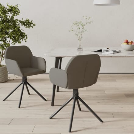 vidaXL - Eetkamerstoelen - draaibaar - 2 - st - fluweel - donkergrijs