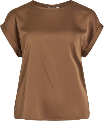 VILA - VIELLETTE S/S SATIN TOP - NOOS - Dames - Blouses