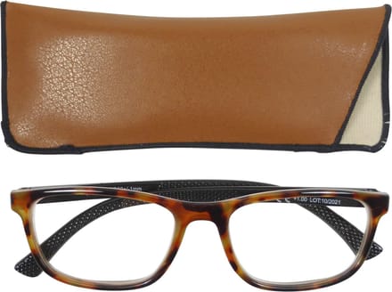 Lilly&June Leesbril Havana met Zwarte Pootjes +2 - Met Bijpassend Etui