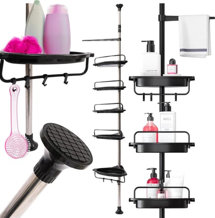 More&Deco - Telescoop Hoekplank - Verstelbare Hoogte - 4 Planken
