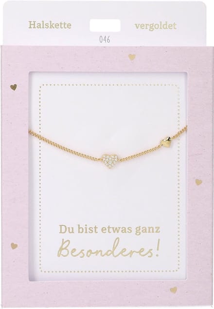 Depesche ketting hart goud - sieraden cadeau voor meisjes.