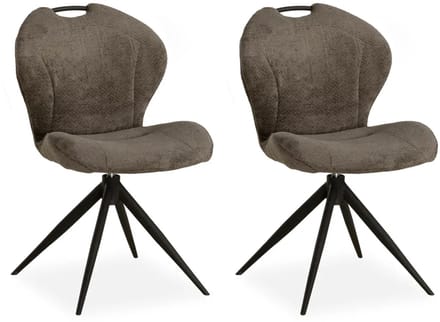 MX Sofa - Eetkamer stoel River - Taupe (set van 2 stuks)