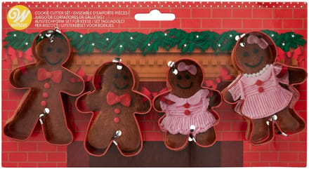 Wilton Koekjes Uitsteker - Set Gingerbread - Set/4 - Uitsteekvormpjes Kerst - Koekjes Vorm