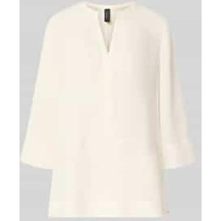 regular fit blouse met V-hals en 3/4-mouw
